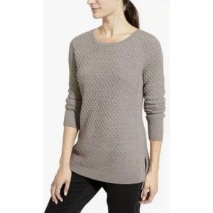 ATHLETA Honeycomb Grey Round Neck Sweater